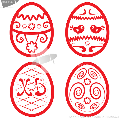 Image of Vector Easter set for design. beautiful eggs