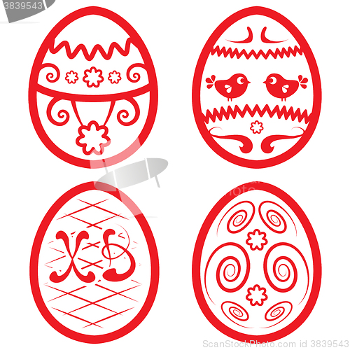 Image of Vector Easter set for design. beautiful eggs