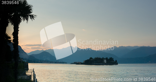 Image of Sunset on Italy lake