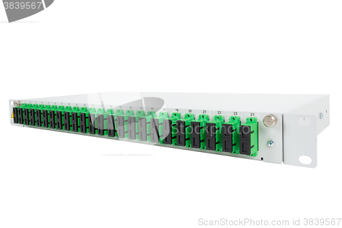 Image of Fiber optic distribution frame with SC adapters