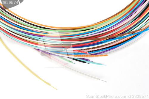 Image of colored optical fibers