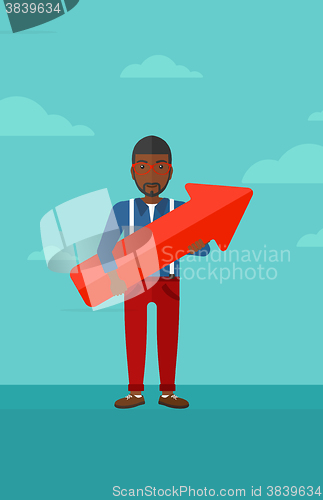 Image of Successful businessman with arrow up.