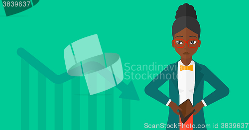 Image of Bancrupt business woman.