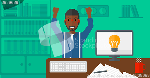 Image of Man working at office.
