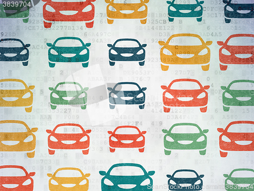 Image of Travel concept: Car icons on Digital Paper background