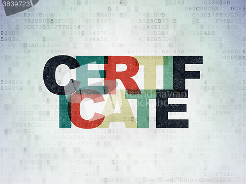 Image of Law concept: Certificate on Digital Paper background