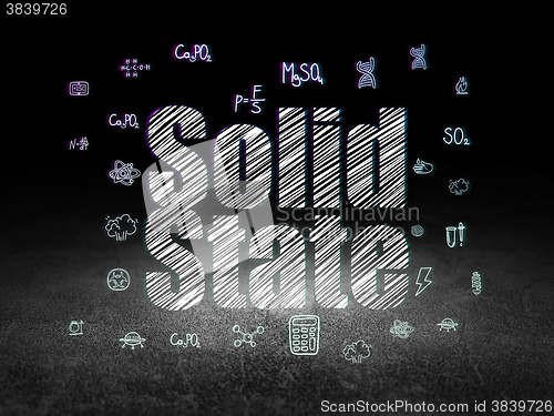 Image of Science concept: Solid State in grunge dark room