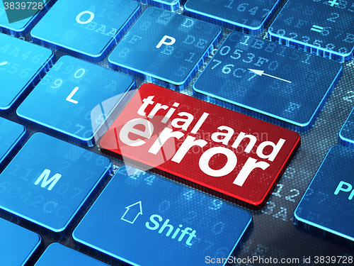 Image of Science concept: Trial And Error on computer keyboard background