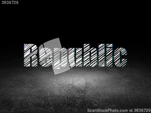 Image of Politics concept: Republic in grunge dark room