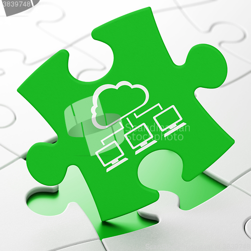 Image of Cloud computing concept: Cloud Network on puzzle background
