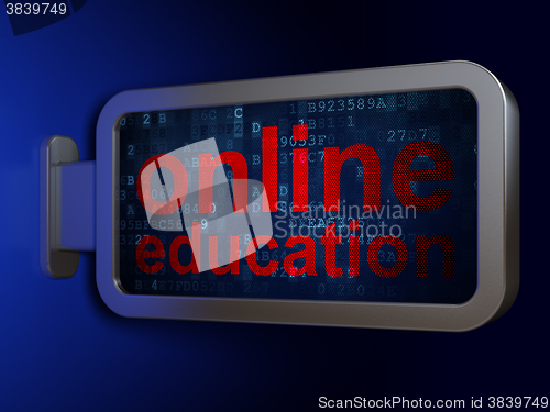 Image of Education concept: Online Education on billboard background