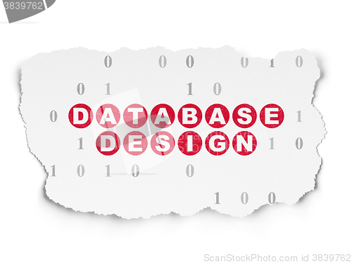 Image of Programming concept: Database Design on Torn Paper background