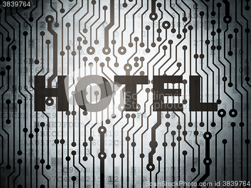 Image of Travel concept: circuit board with Hotel