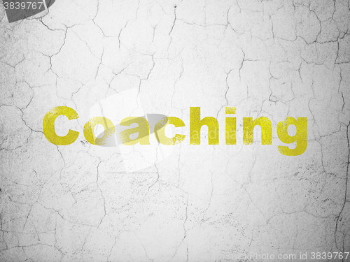 Image of Learning concept: Coaching on wall background