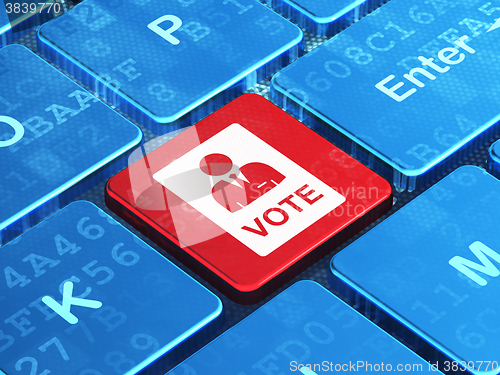 Image of Political concept: Ballot on computer keyboard background
