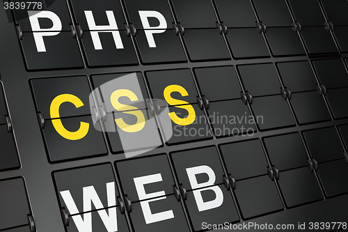 Image of Programming concept: Css on airport board background