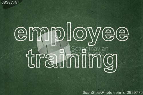 Image of Learning concept: Employee Training on chalkboard background