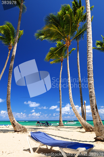 Image of Sandy beach on Caribbean resort