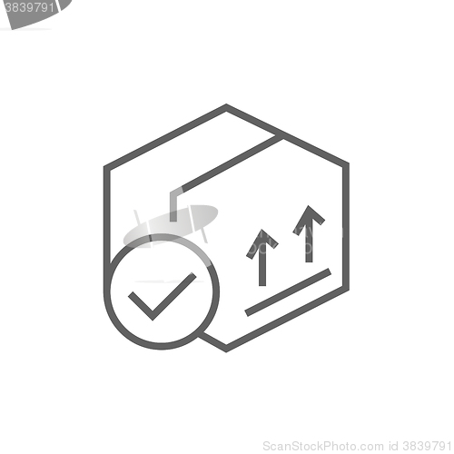 Image of Carton package box line icon.