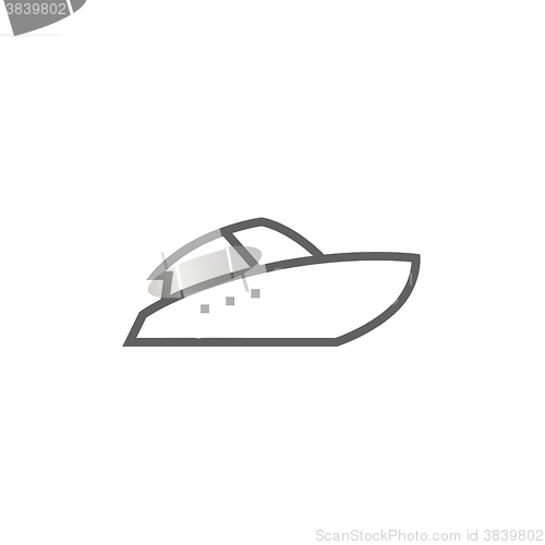 Image of Speedboat line icon.