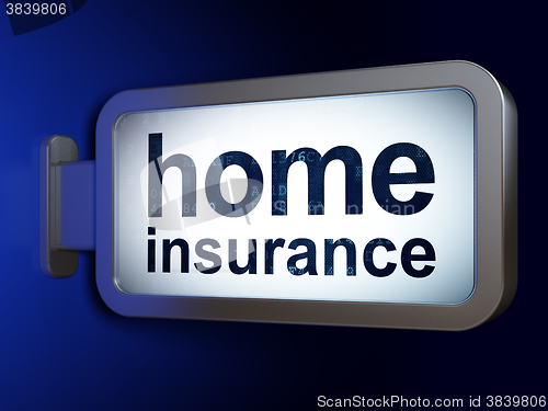Image of Insurance concept: Home Insurance on billboard background