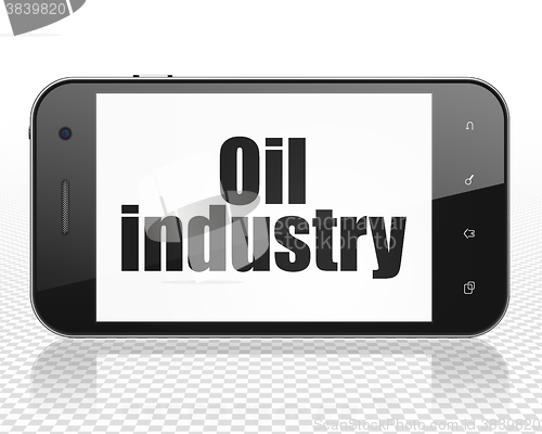 Image of Industry concept: Smartphone with Oil Industry on display