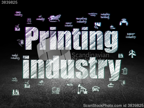 Image of Industry concept: Printing Industry in grunge dark room