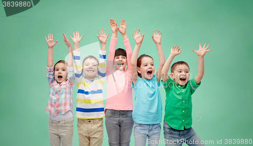 Image of happy friends celebrating victory