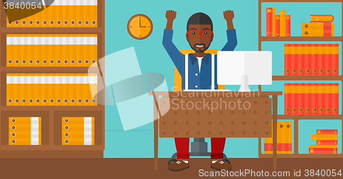 Image of Man working at office.