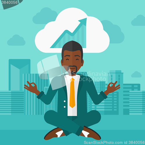 Image of Peaceful businessman meditating.