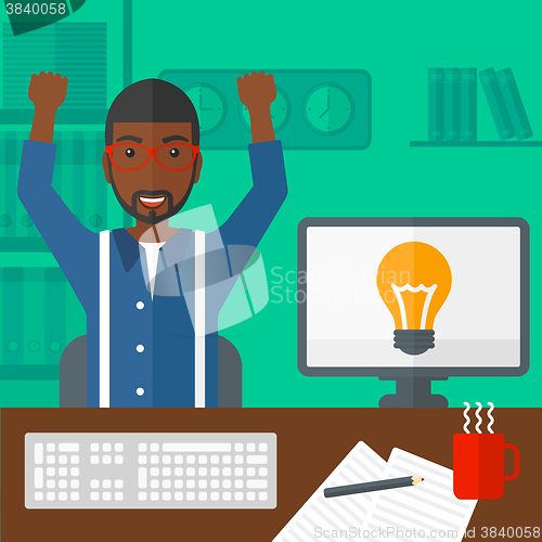 Image of Man working at office.