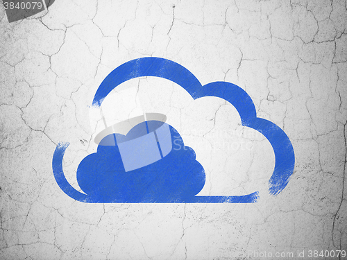 Image of Cloud computing concept: Cloud on wall background