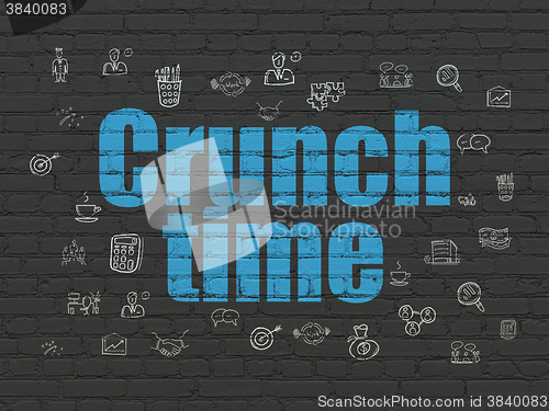 Image of Finance concept: Crunch Time on wall background