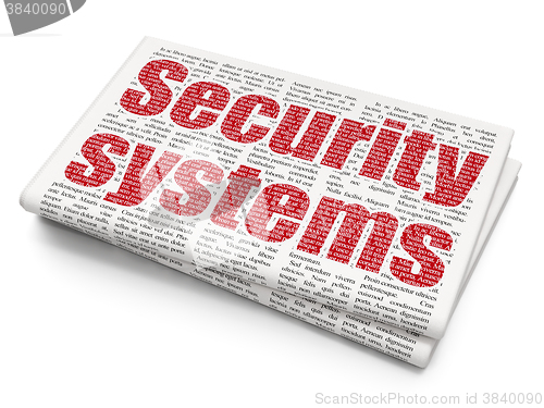 Image of Security concept: Security Systems on Newspaper background