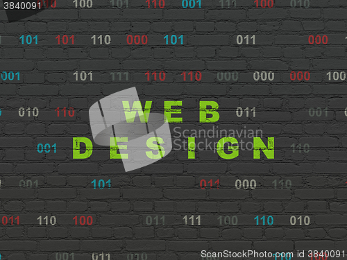 Image of Web development concept: Web Design on wall background