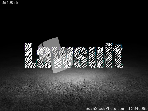 Image of Law concept: Lawsuit in grunge dark room
