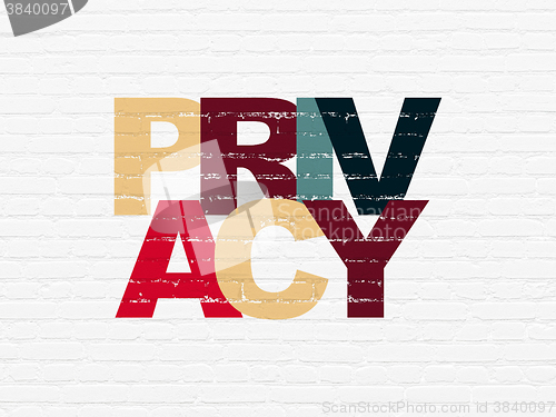 Image of Protection concept: Privacy on wall background