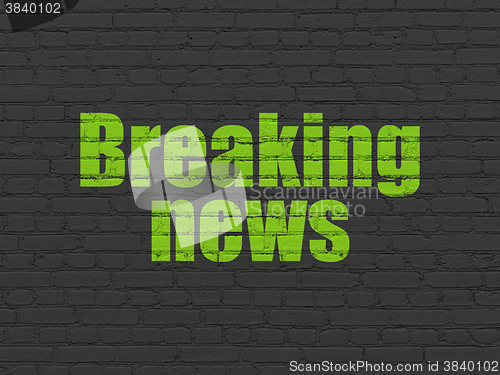 Image of News concept: Breaking News on wall background