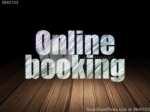 Image of Travel concept: Online Booking in grunge dark room