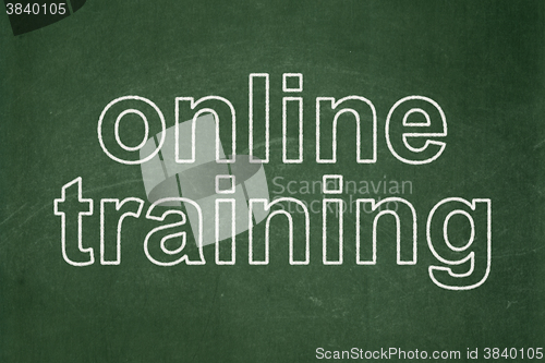 Image of Education concept: Online Training on chalkboard background