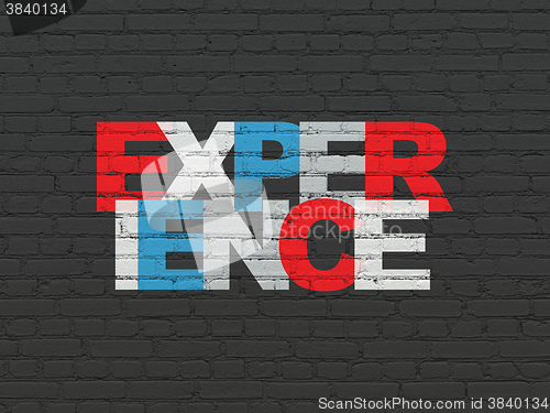 Image of Finance concept: Experience on wall background