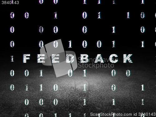 Image of Finance concept: Feedback in grunge dark room