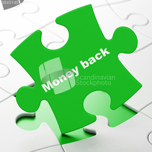 Image of Business concept: Money Back on puzzle background