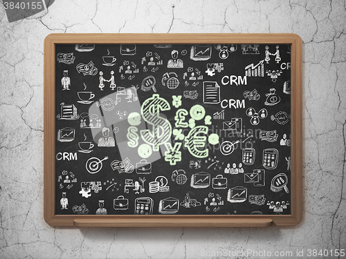 Image of Business concept: Finance Symbol on School Board background