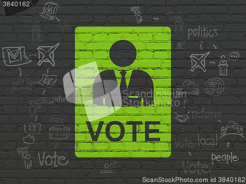 Image of Politics concept: Ballot on wall background