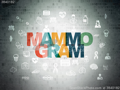 Image of Health concept: Mammogram on Digital Paper background