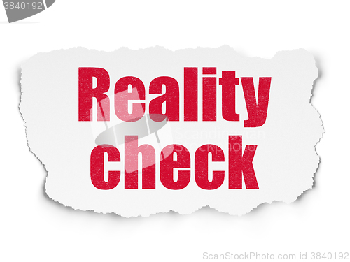 Image of Business concept: Reality Check on Torn Paper background