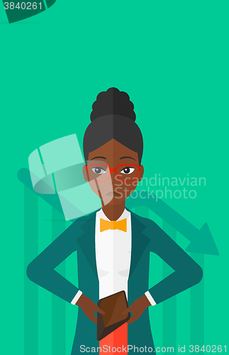 Image of Bancrupt business woman.