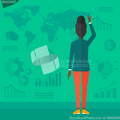 Image of Business woman presenting report.