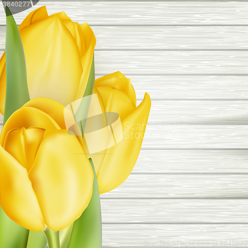 Image of Bouquet of yellow tulips. EPS 10